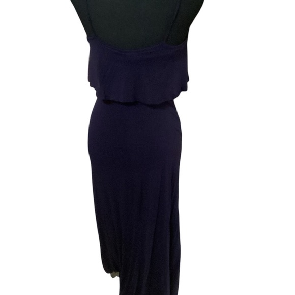 NAVY BLUE SPAGHETTI STRAP MAXI DRESS SOFT TSHIRT MATERIAL SIZE SMALL - Picture 2 of 2